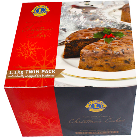 Lions Rum & Brandy Christmas Cake Twin Pack ( 2 x 550g)